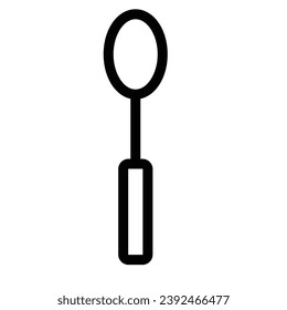 vector illustration icon spoon simple style line drawing. black and white color.