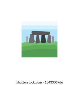 vector illustration icon stonehenge logo flat design simple style