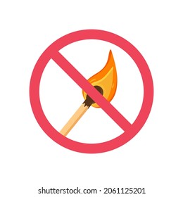Icono de ilustración del vector parar el fuego. ¡No fumes en el edificio! 