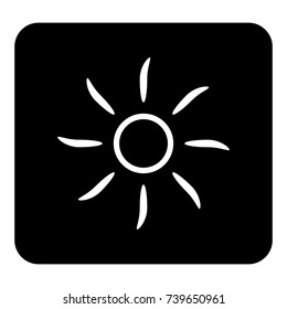 Vector illustration icon of the sun. Vector white illustration on black background