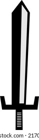 Ilustración vectorial (icono) de una espada, sobre un fondo blanco, es posible su uso en videojuegos
