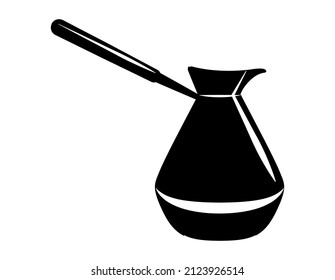 vector illustration. icon or symbol. logo. ladle, teapot or container. Turk for brewing coffee. simple sign. spot