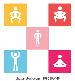 vector illustration icon symbol people sign man human person silhouette graphic design business boy girl work background yoga young creative funny arm white color emotion cartoon sport