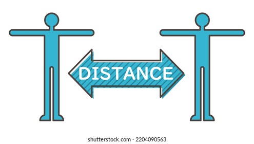 Vector illustration of icon taking social distance to prevent coronavirus infection