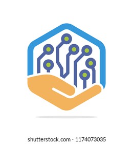 Vector illustration icon with technology management concept