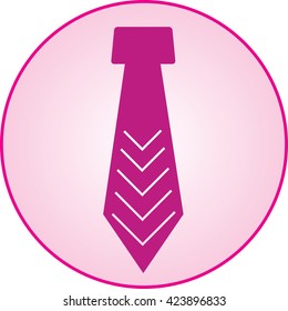 vector illustration icon tie decorated in pink circle