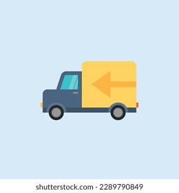 Vector illustration of icon transport, trucking, shipping, mail, package delivery.