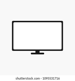 Vector illustration, icon TV lcd, monitor display isolated on background and copyspace for your media or text, communication, technology, talk