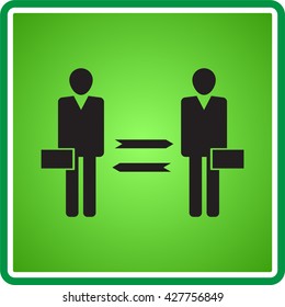 vector illustration icon of two businessmen