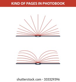 Vector illustration. Icon of two type of photobooks page 