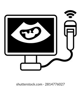Vector illustration or icon of ultrasonography device
