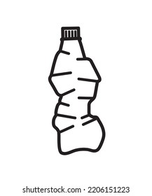Vektorgrafik-Symbol der verwendeten Plastikflasche