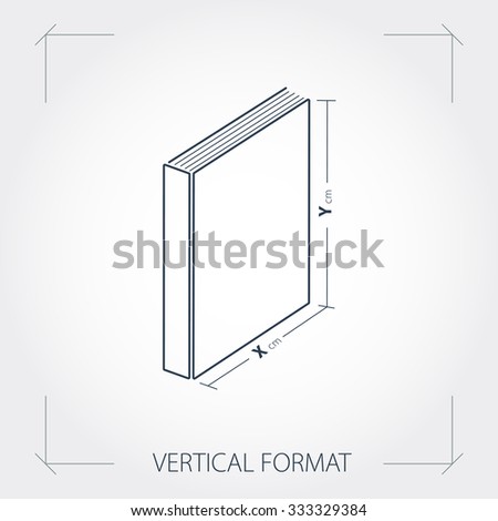 Vector illustration. Icon of vertical format photobook