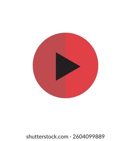 vector illustration of icon video play button with red circle