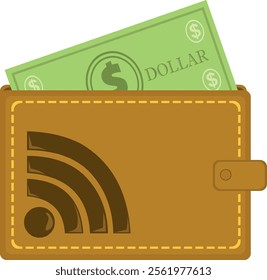 vector illustration icon virtual wallet concept