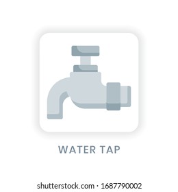 Vector illustration icon, water tap isolated on white background with flat icon design style