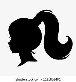 Vector Illustration icon of woman head silhouette.