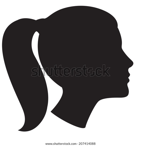 Vector Illustration Icon Woman Head Silhouette Stock Vector Royalty