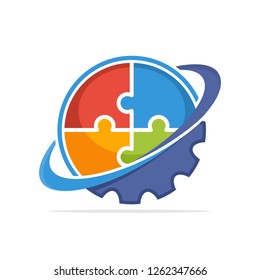 Vector illustration icon with a working system concept that manages problem solving solutions