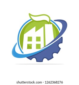 Vector illustration icon with the working system concept that manages industrial companies