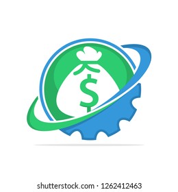Vector illustration icon with a working system concept that manages financial business