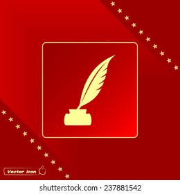 Vector illustration of icon writing pen
