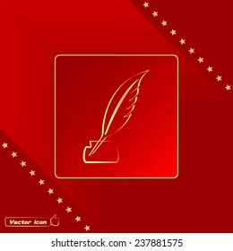 Vector illustration of icon writing pen