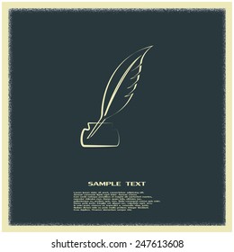 Vector illustration of icon writing pen