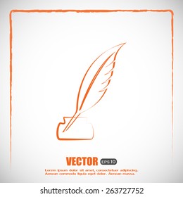 Vector illustration of icon writing pen
