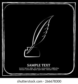 Vector illustration of icon writing pen