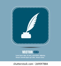 Vector illustration of icon writing pen