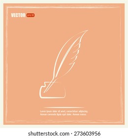 Vector illustration of icon writing pen