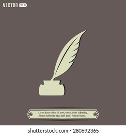 Vector illustration of icon writing pen