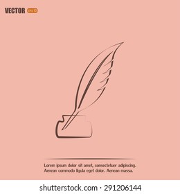 Vector illustration of icon writing pen