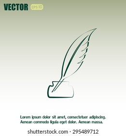 Vector illustration of icon writing pen