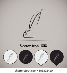 Vector illustration of icon writing pen