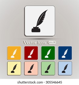 Vector illustration of icon writing pen