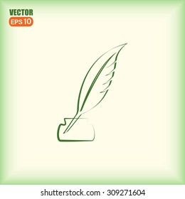 Vector illustration of icon writing pen