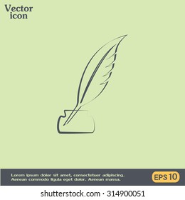 Vector illustration of icon writing pen