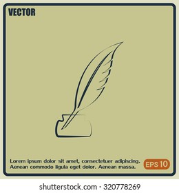 Vector illustration of icon writing pen