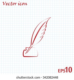 Vector illustration of icon writing pen