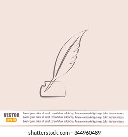 Vector illustration of icon writing pen