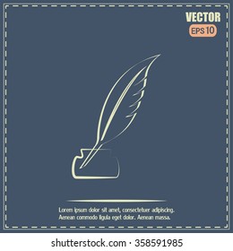 Vector illustration of icon writing pen
