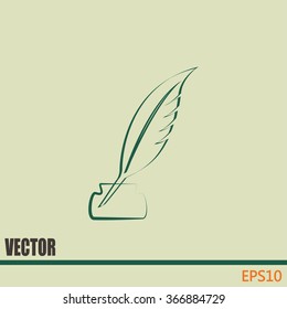 Vector illustration of icon writing pen