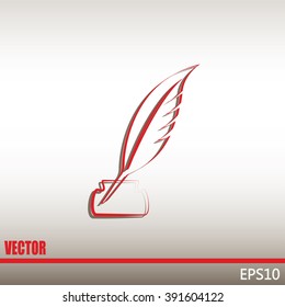 Vector illustration of icon writing pen