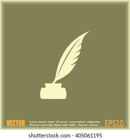 Vector illustration of icon writing pen