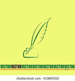 Vector illustration of icon writing pen