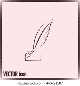 Vector illustration of icon writing pen