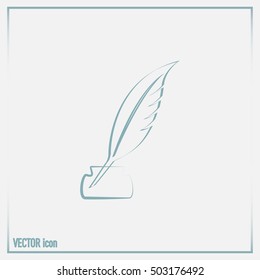 Vector illustration of icon writing pen