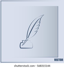 Vector illustration of icon writing pen